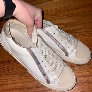 Madewell Women's White Sneakers with Glitter Accents